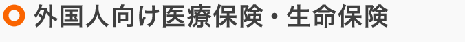 外国人向け医療保険・生命保険